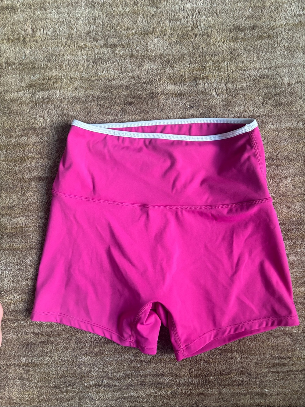 Hot Pink Athletic Shorts with White Waistband